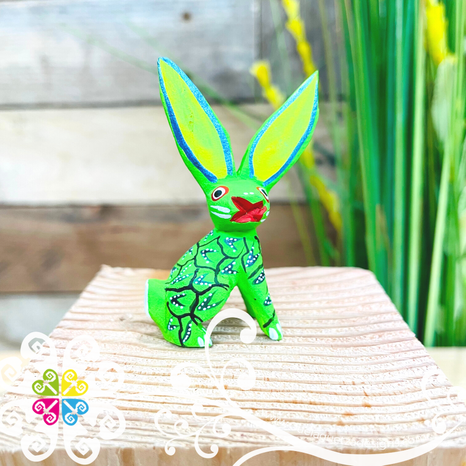 Mini Rabbit Alebrije Handcarve Wood Decoration Figure