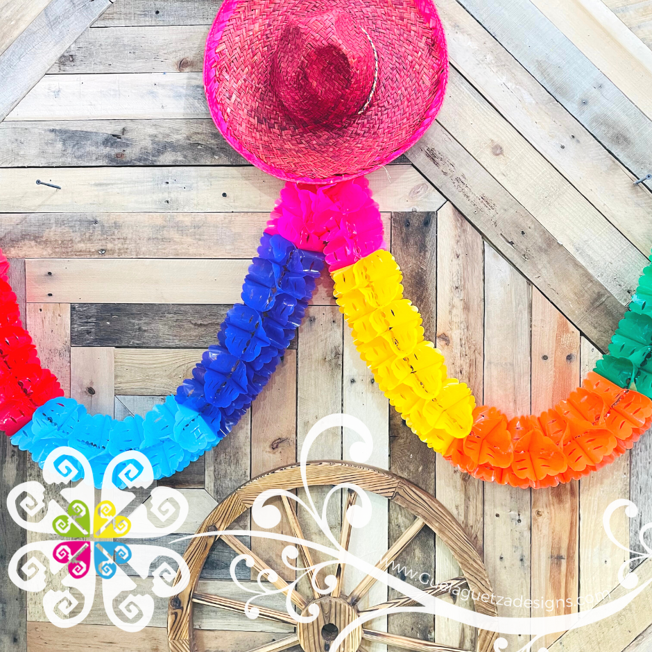 Large Multicolor Fiesta Decor - Worm Flower Banner