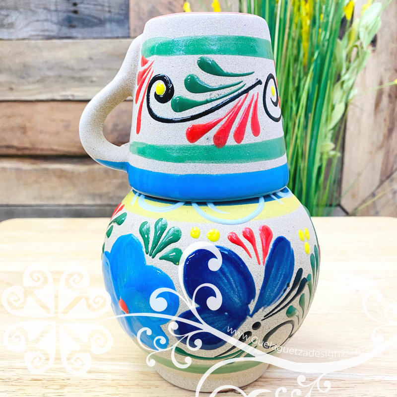 Clay Pitcher Set - 6 Cups – Guelaguetza Designs