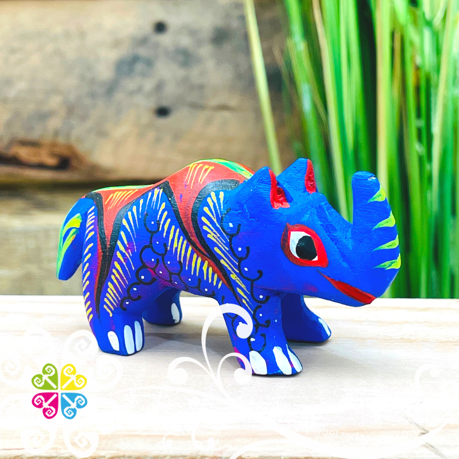 Rhino Alebrije- Handcarve Wood Decoration Figure