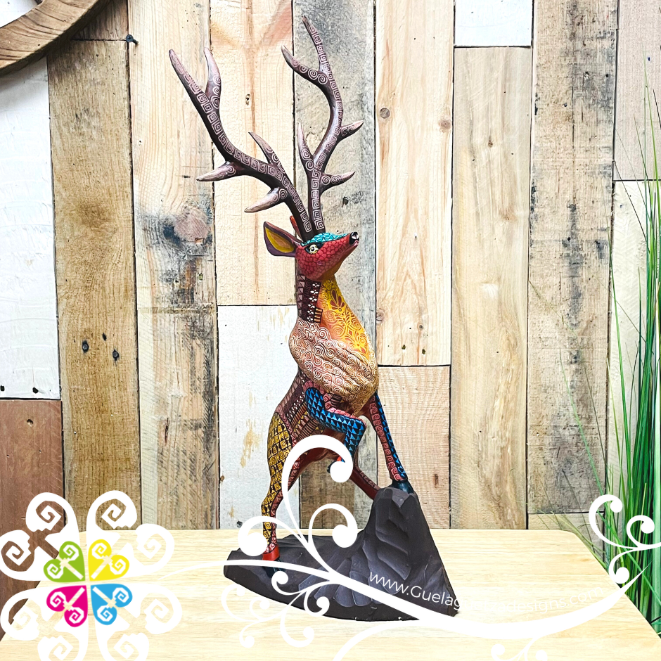 Large Buck Alebrije - Hand Carved Wood Decoration Figure