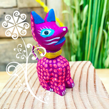 Mini Persa Cat Alebrije Handcarve Wood Decoration Figure