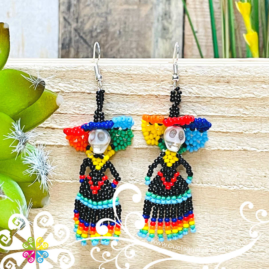 Beaded Dancing Catrina Earrings