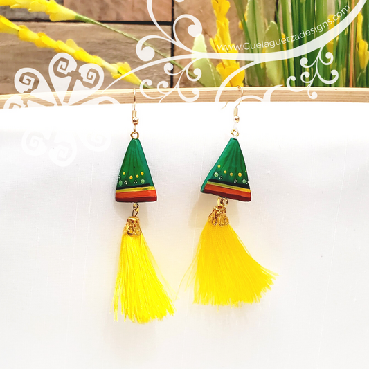 Fine Hand Painted Earrings - Triangule