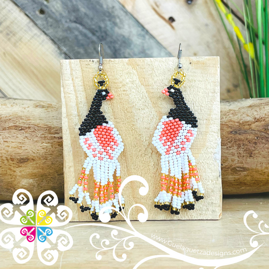 Peacock Earrings - Beaded Earrings