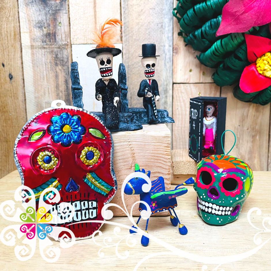 Day of Dead Ornaments - 6 pcs Set