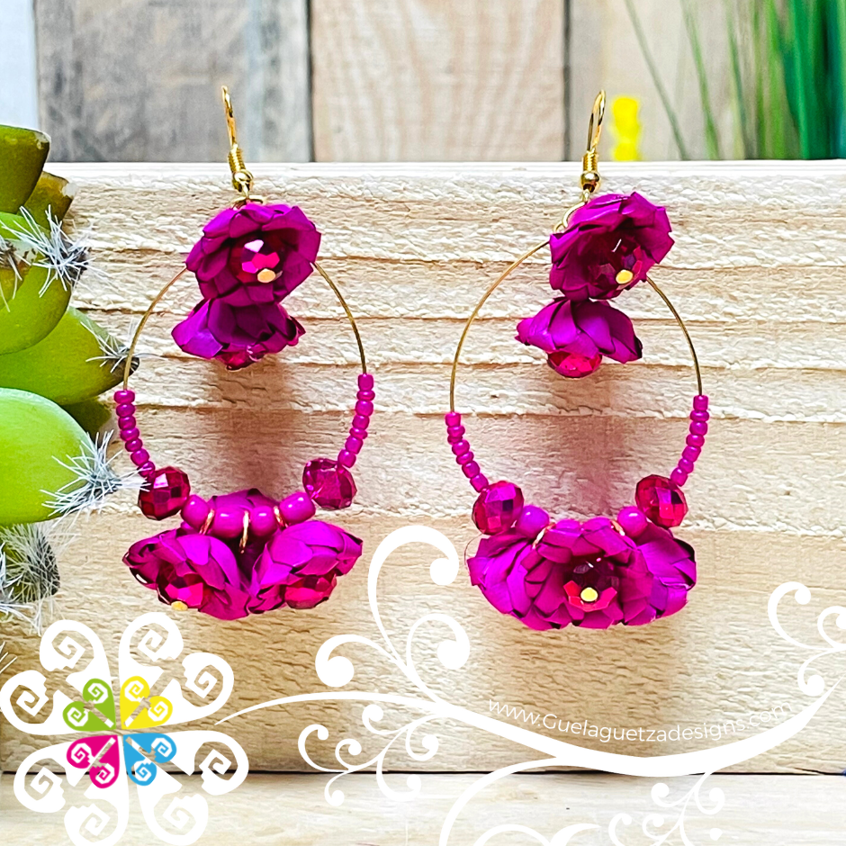 Petunia Hoops - Palm Earrings