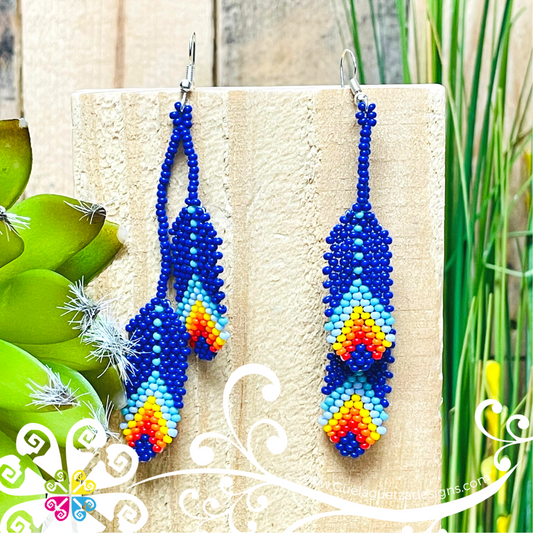 Feathers Beaded Earrings