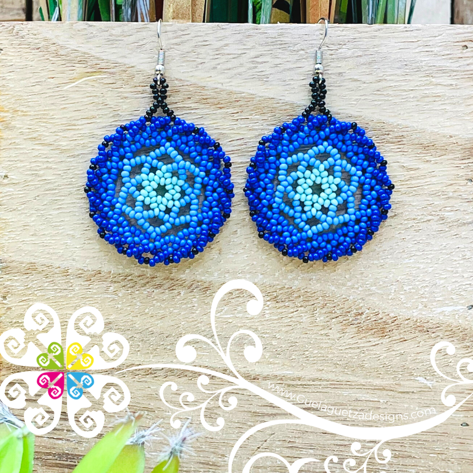 Honeycomb Circular Beaded Earrings