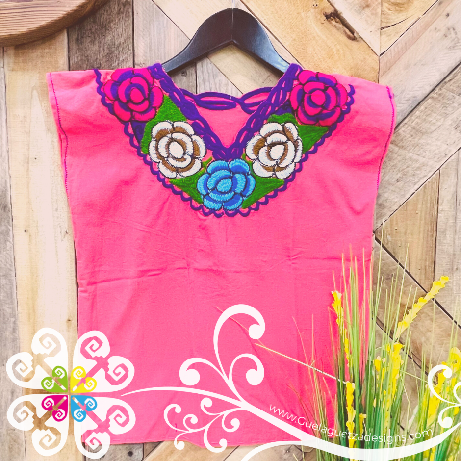 Girls Chiapas Embroidered Short Sleeve Top