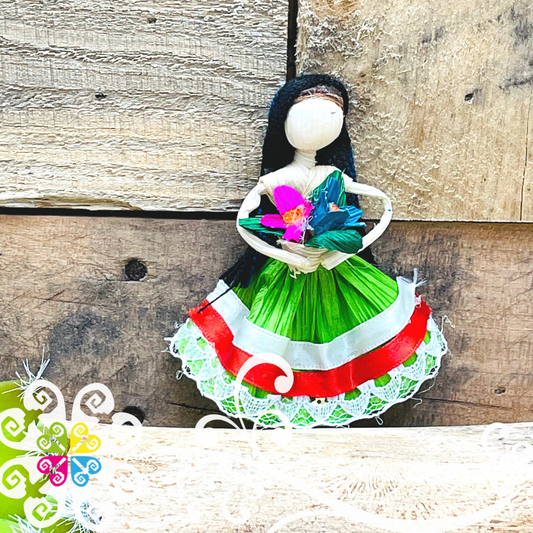 Holding Flowers Doll Magnet