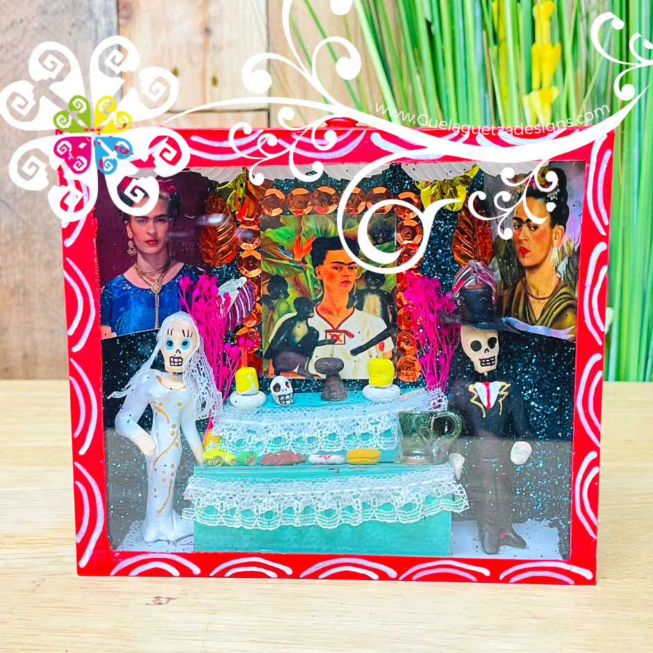 Red Medium Box Day of the Dead Mexican Decor - Cajita Decorativa Barro Cocido