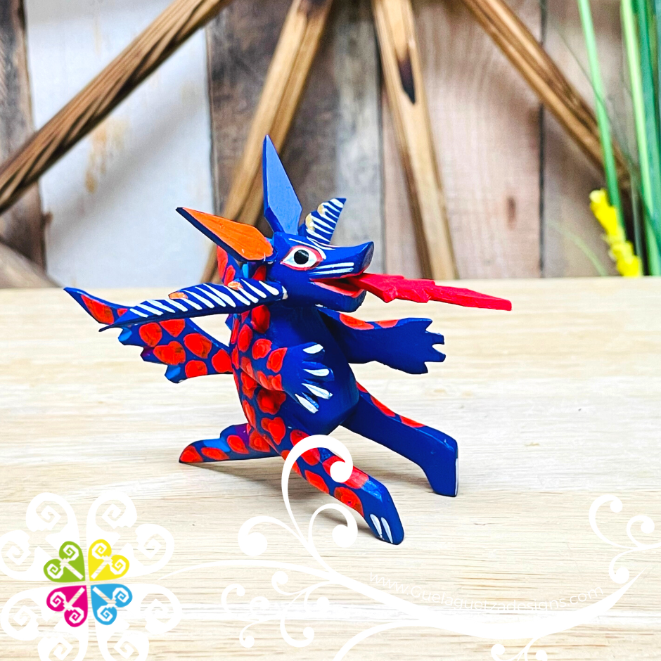 Mini Dragon Alebrije - Handcarve Wood Decoration Figure