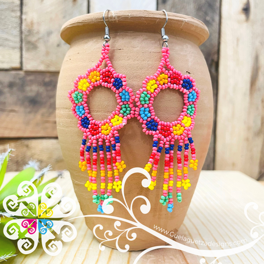 Flower Wreath Beaded Earrings