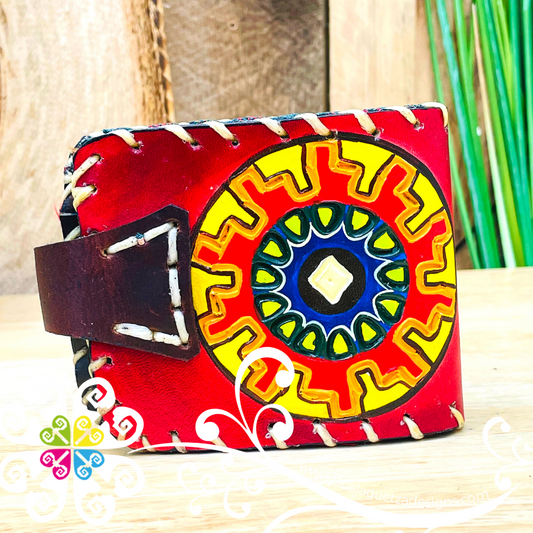 Painted Red Men Leather Wallet - Cartera de Hombre