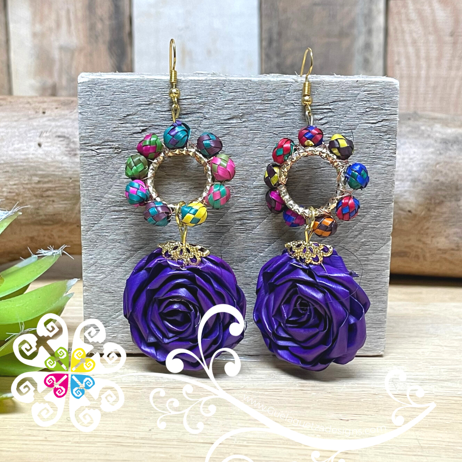 Medallion Rose - Palm Earrings