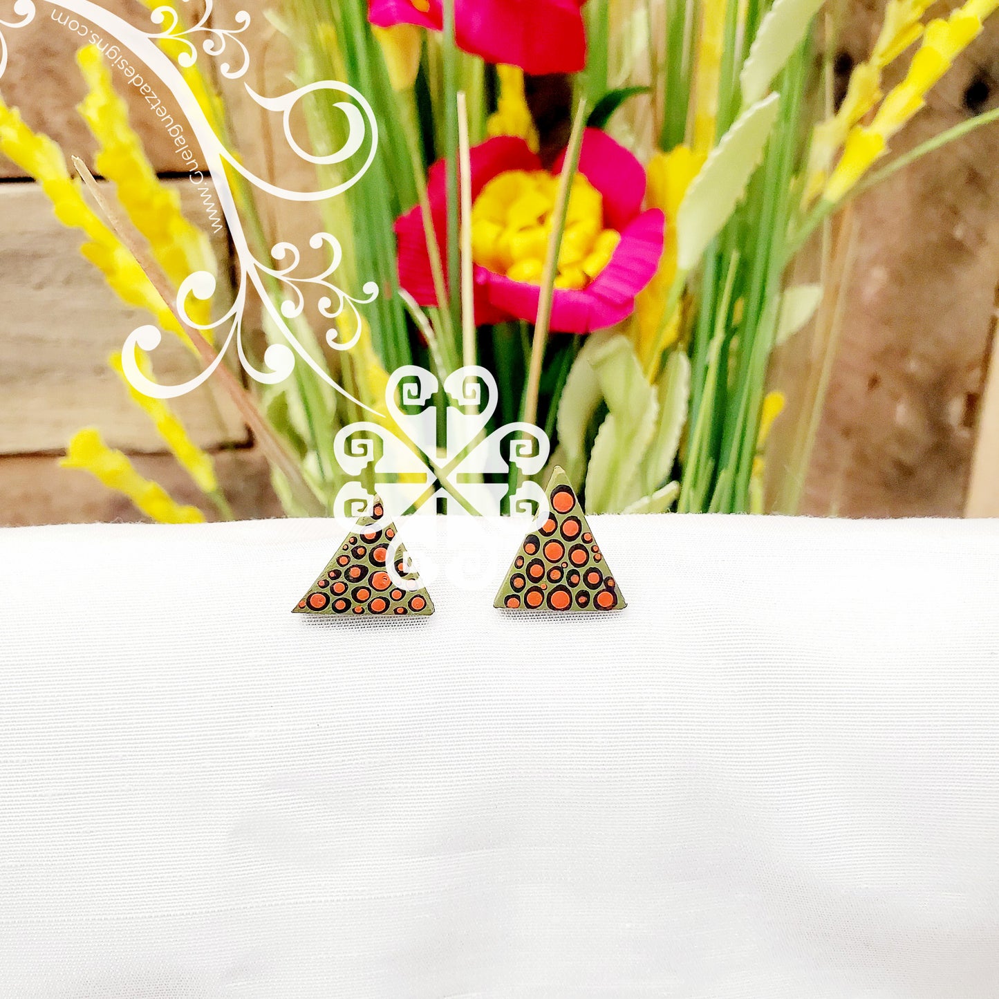 Triangles - Hand Painted Studs