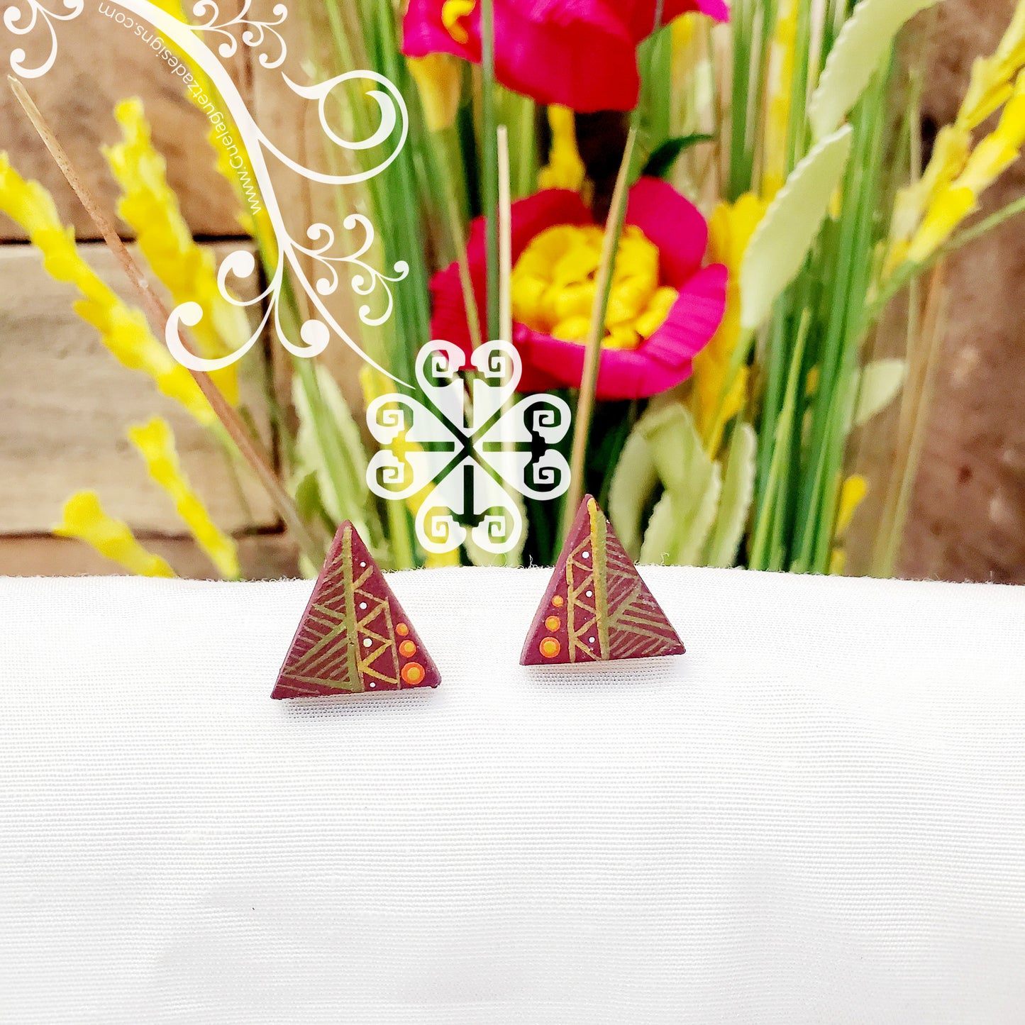 Triangles - Hand Painted Studs