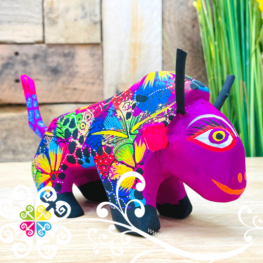 Medium Bull Alebrije- Handcarve Wood Decoration Figure