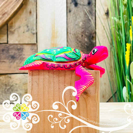 Medium Turtle Alebrije- Handcarve Wood Decoration Figure