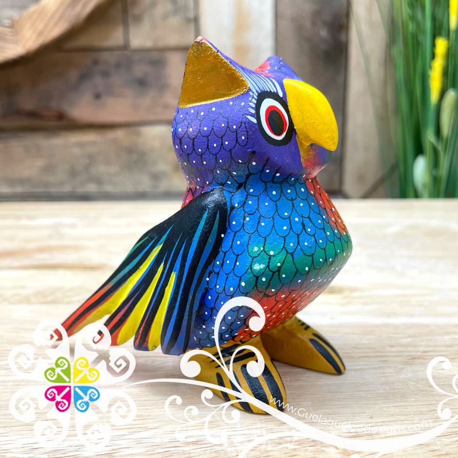 Medium Owl Alebrije- Handcarve Wood Decoration Figure