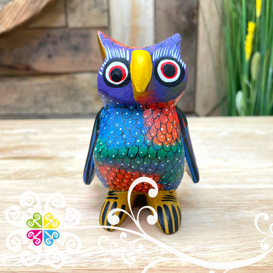 Medium Owl Alebrije- Handcarve Wood Decoration Figure