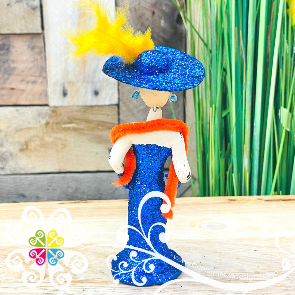 Royal Blue Little Clay Catrina - Catrina Brillantina