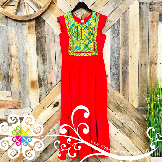 Large Tehuana Linda - Women Party Long Dress