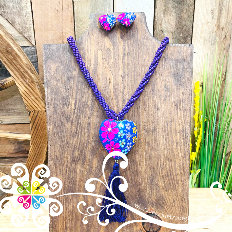 Yoselin Heart Jewelry Set - Hand Painted Jewelry Set