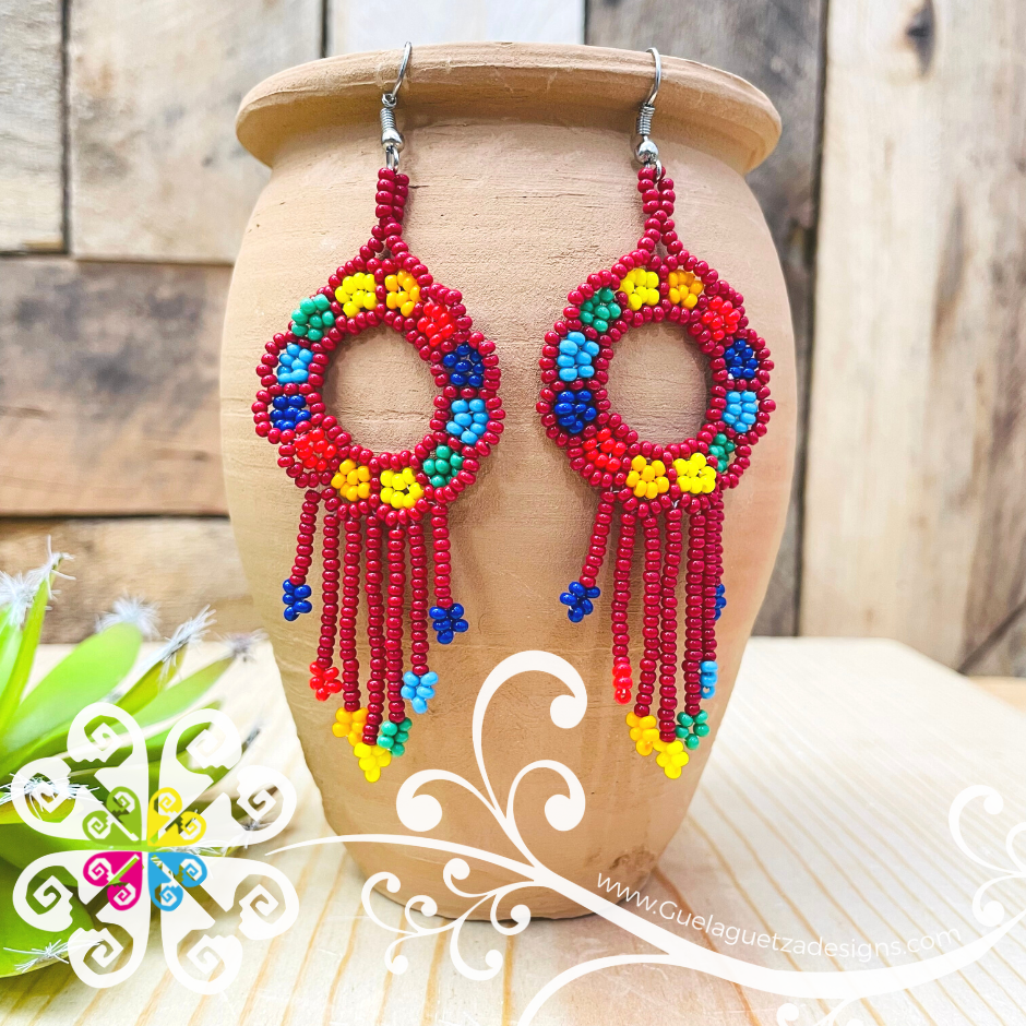 Flower Wreath Beaded Earrings