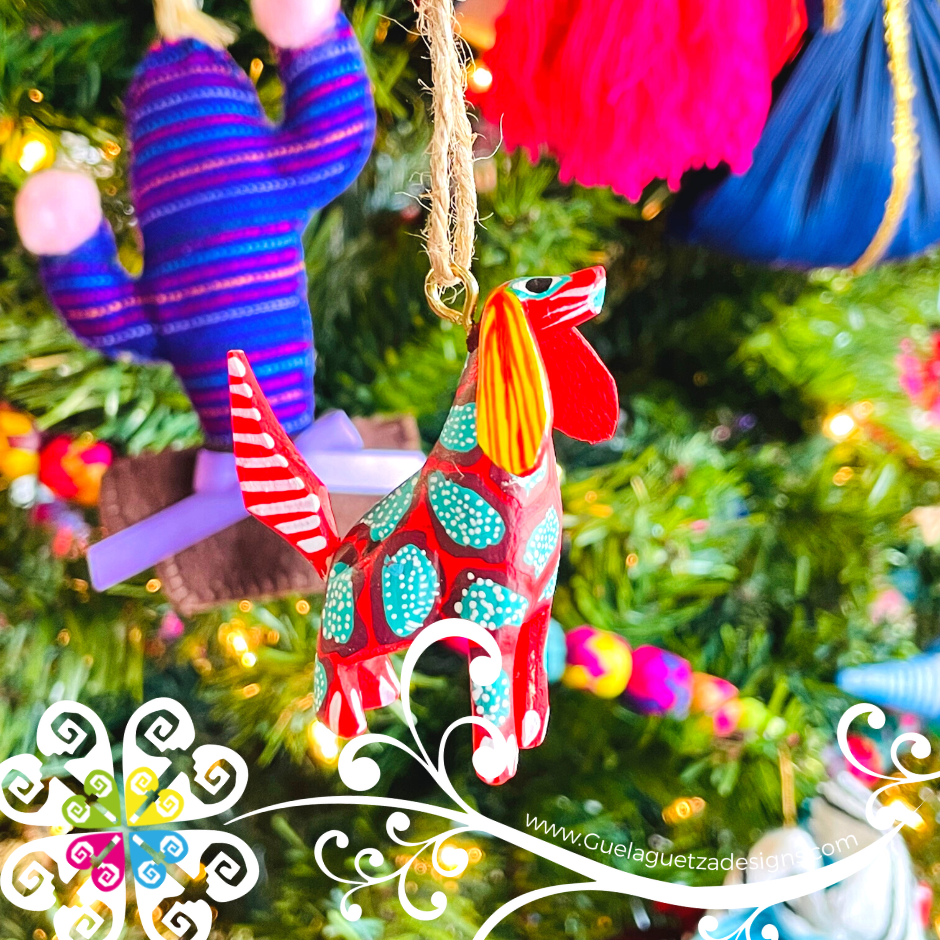 Set of 4 Alebrije Ornaments - Christmas Mexican Ornament