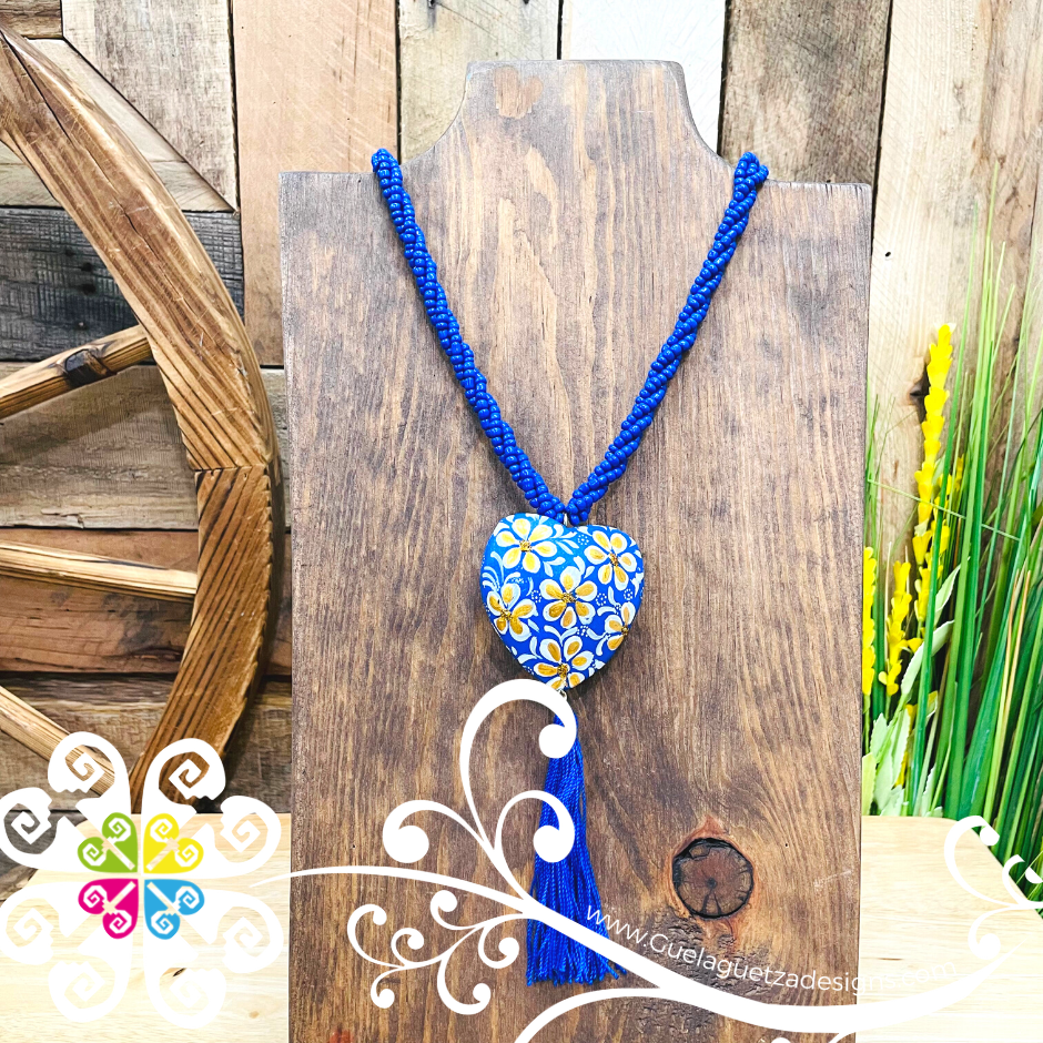 Royal Blue Yoselin Heart Necklace - Artisan Necklace