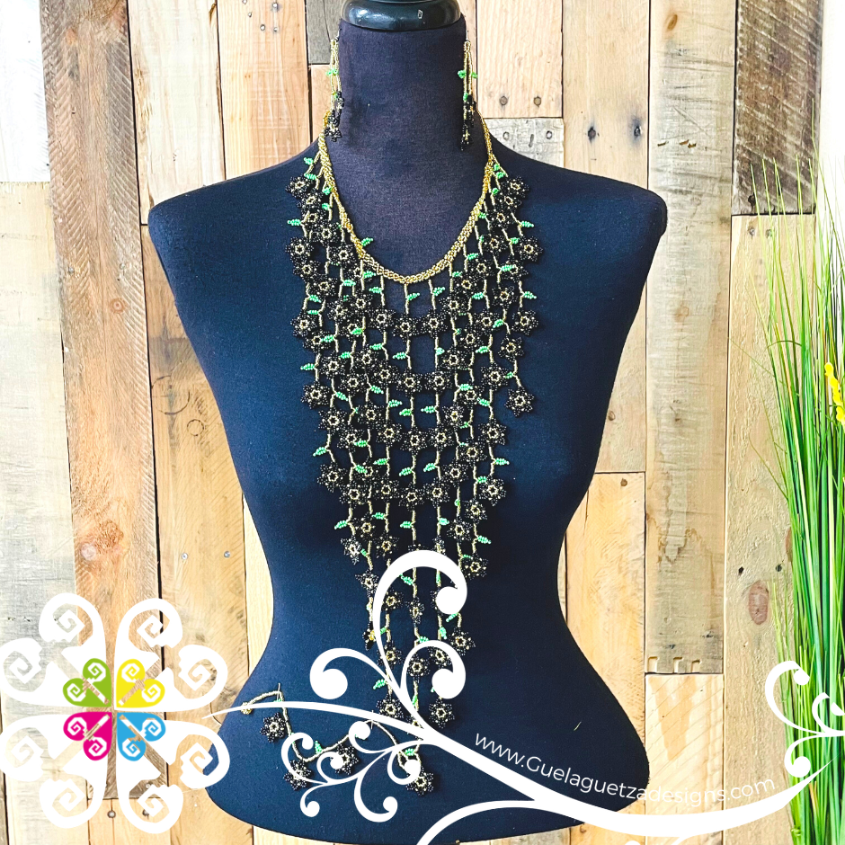 Petunia Waterfall Beaded Set