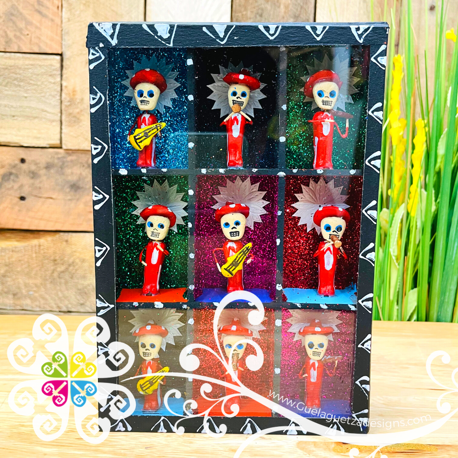 Black Mexican Gallery Box Decor - Cajita Decorativa Barro Cocido