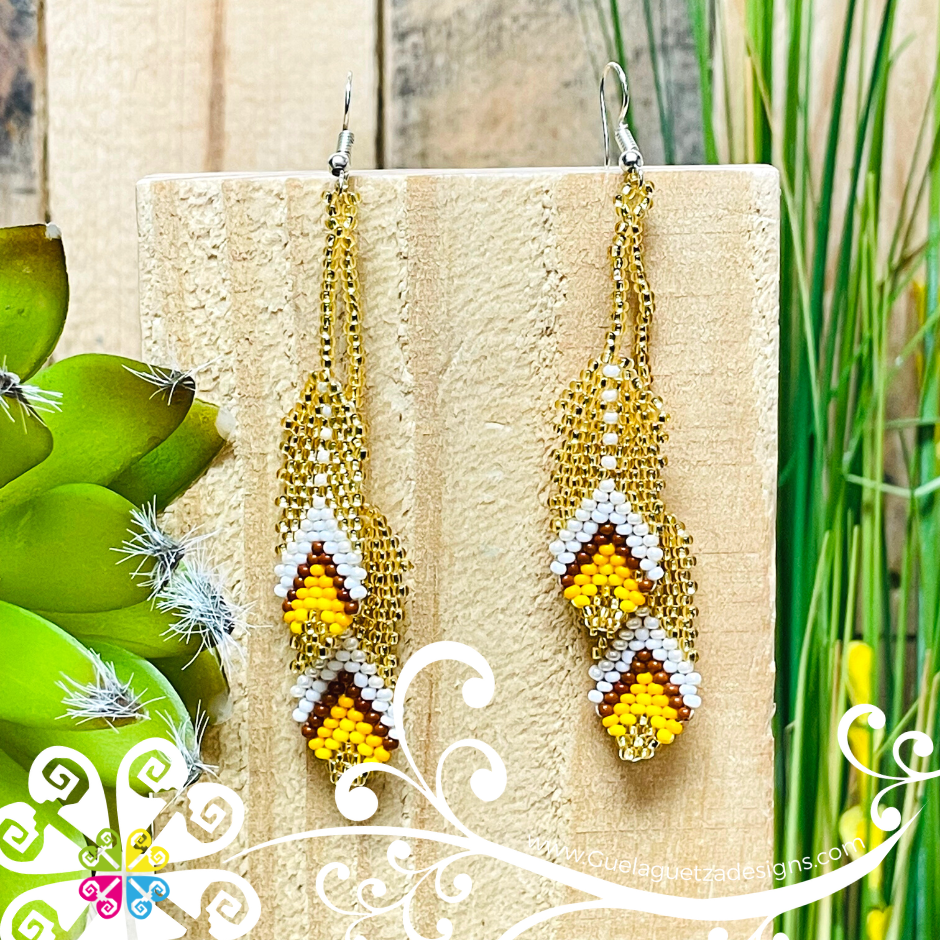 Feathers Beaded Earrings