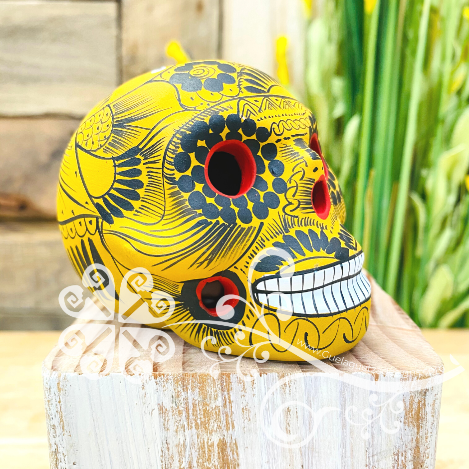 Small Solid Color Hand Painted Sugar Skull  - Calaverita Guerrero