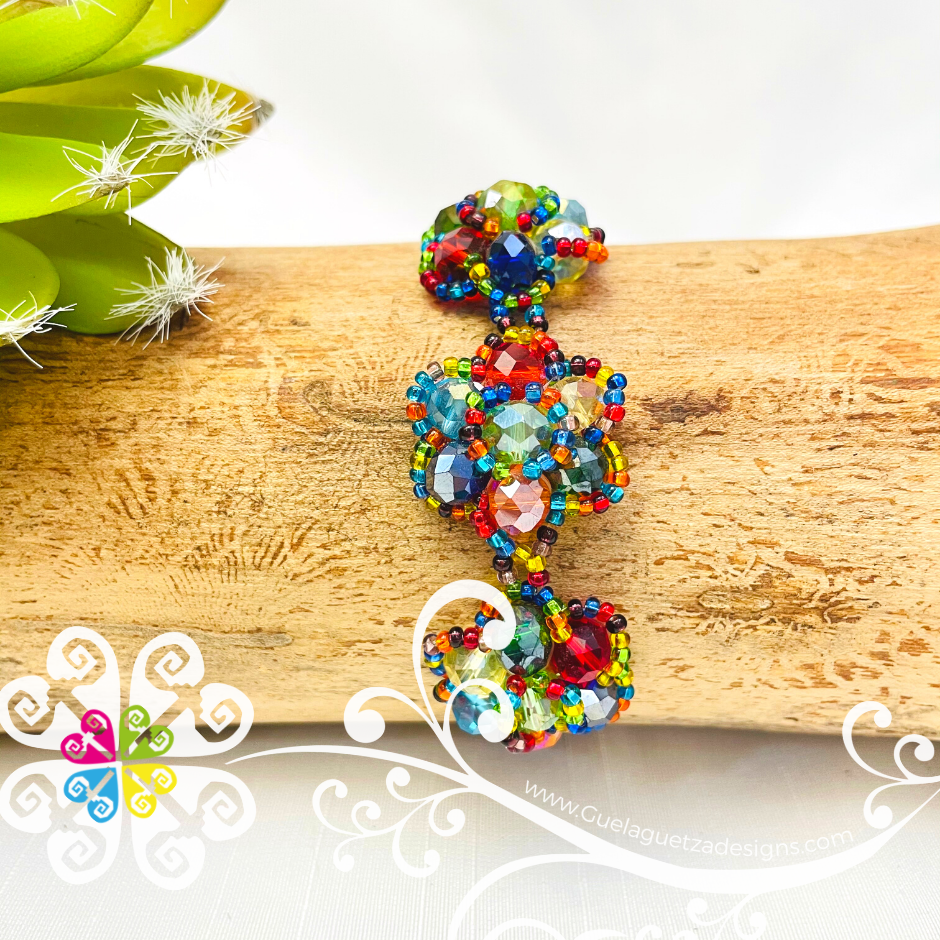 Trio Flower Beaded Bracelet