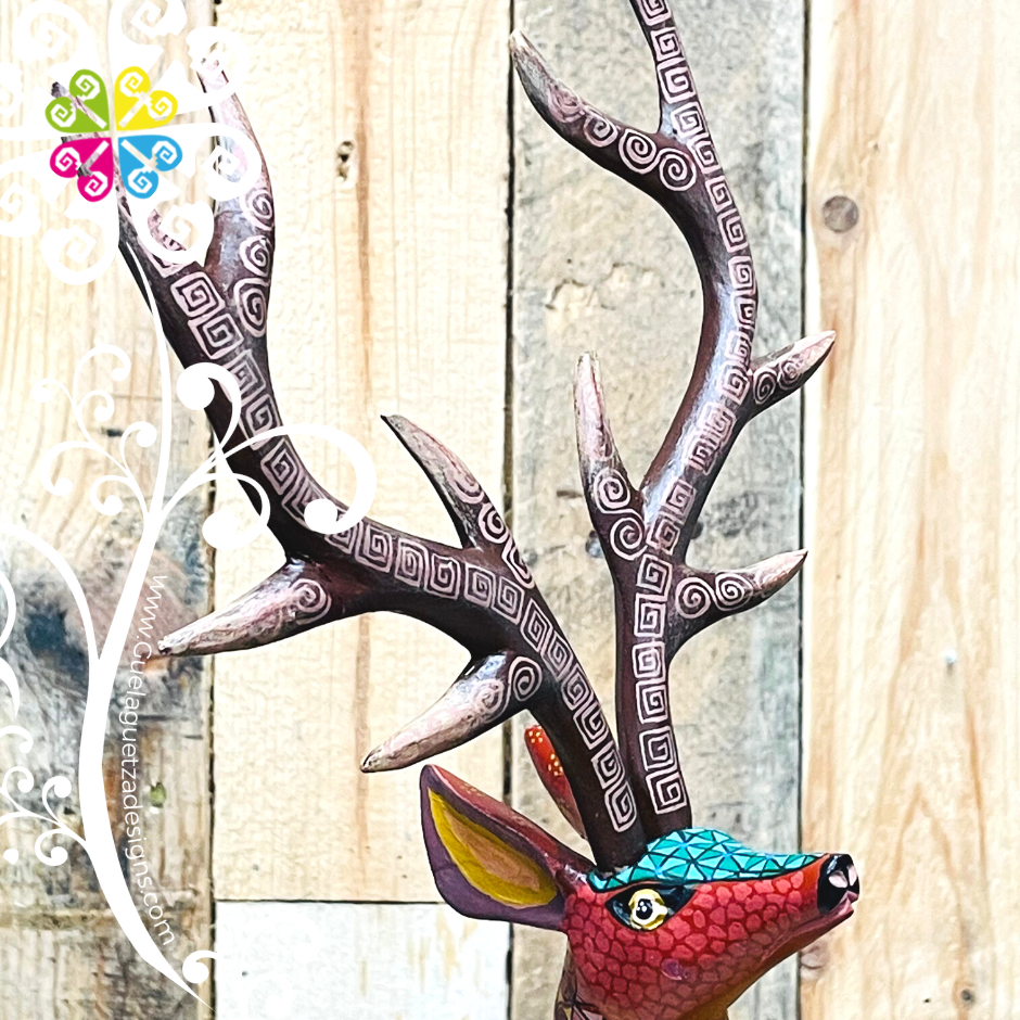 Large Buck Alebrije - Hand Carved Wood Decoration Figure