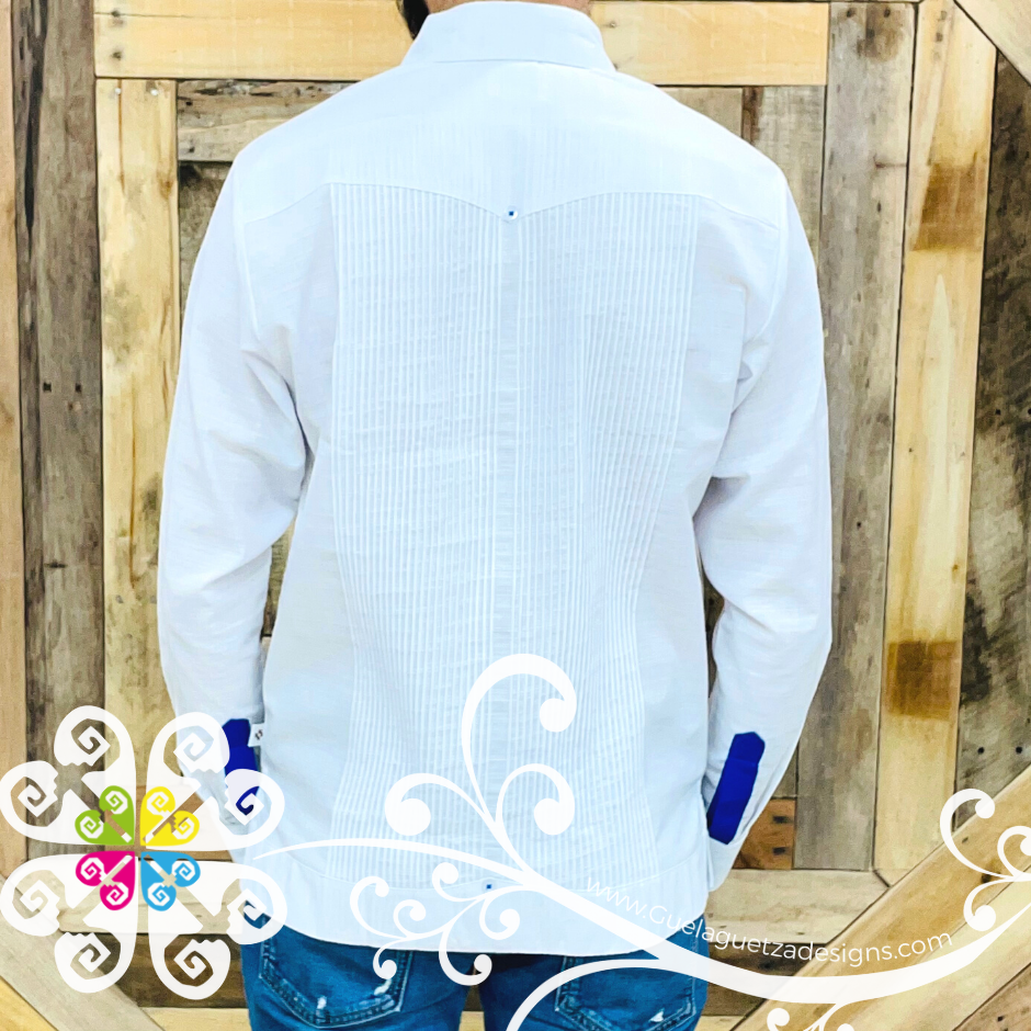 Single Blue Strip Guayabera - Linen Guayabera