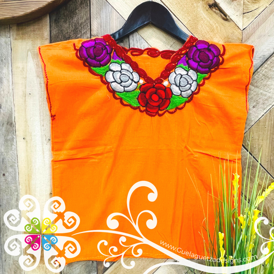 Girls Chiapas Embroidered Short Sleeve Top