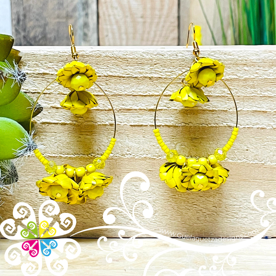 Petunia Hoops - Palm Earrings