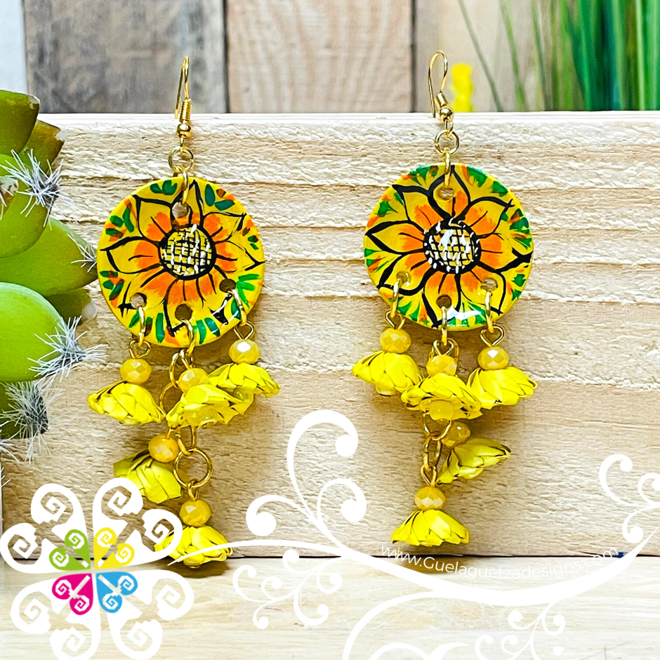 Rainbow Flora Earrings - Palm Earrings