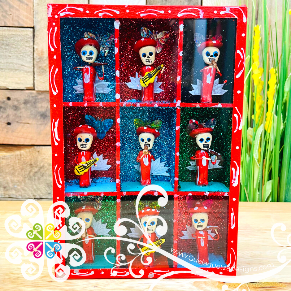 Red Mexican Gallery Box Decor - Cajita Decorativa Barro Cocido