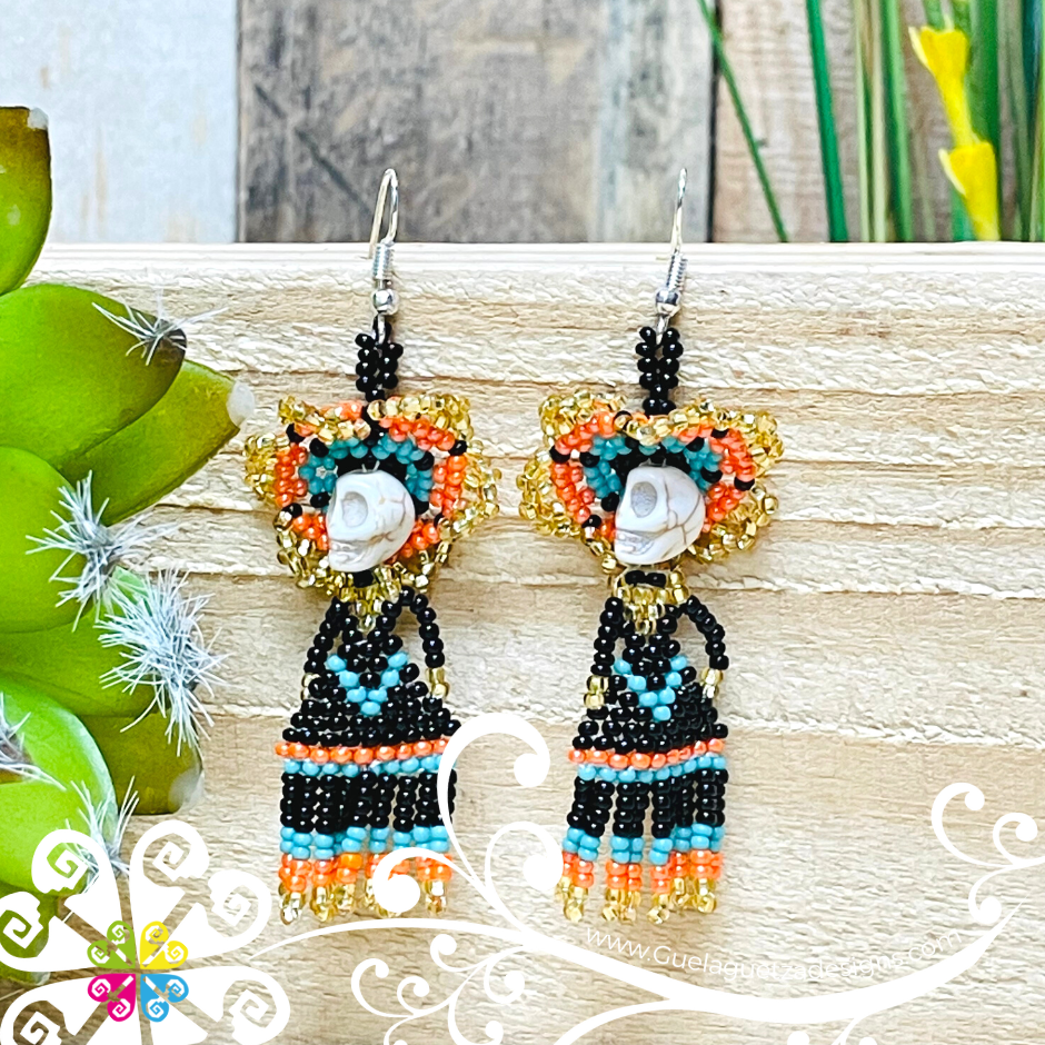 Beaded Dancing Catrina Earrings