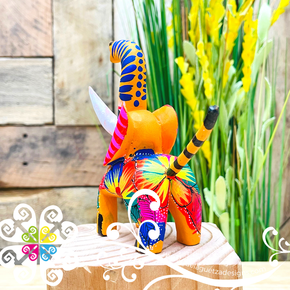 Small Elephant Alebrije- Handcarve Wood Decoration Figure