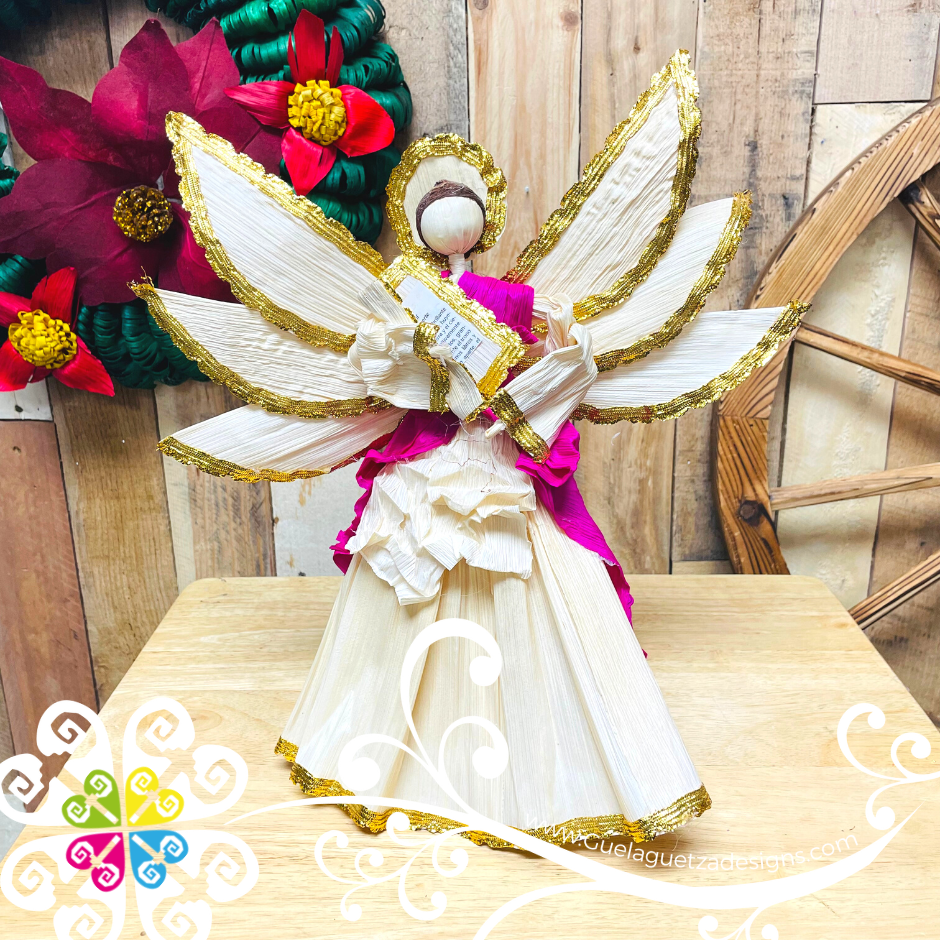 Large Angel Corn Husk Tree Topper