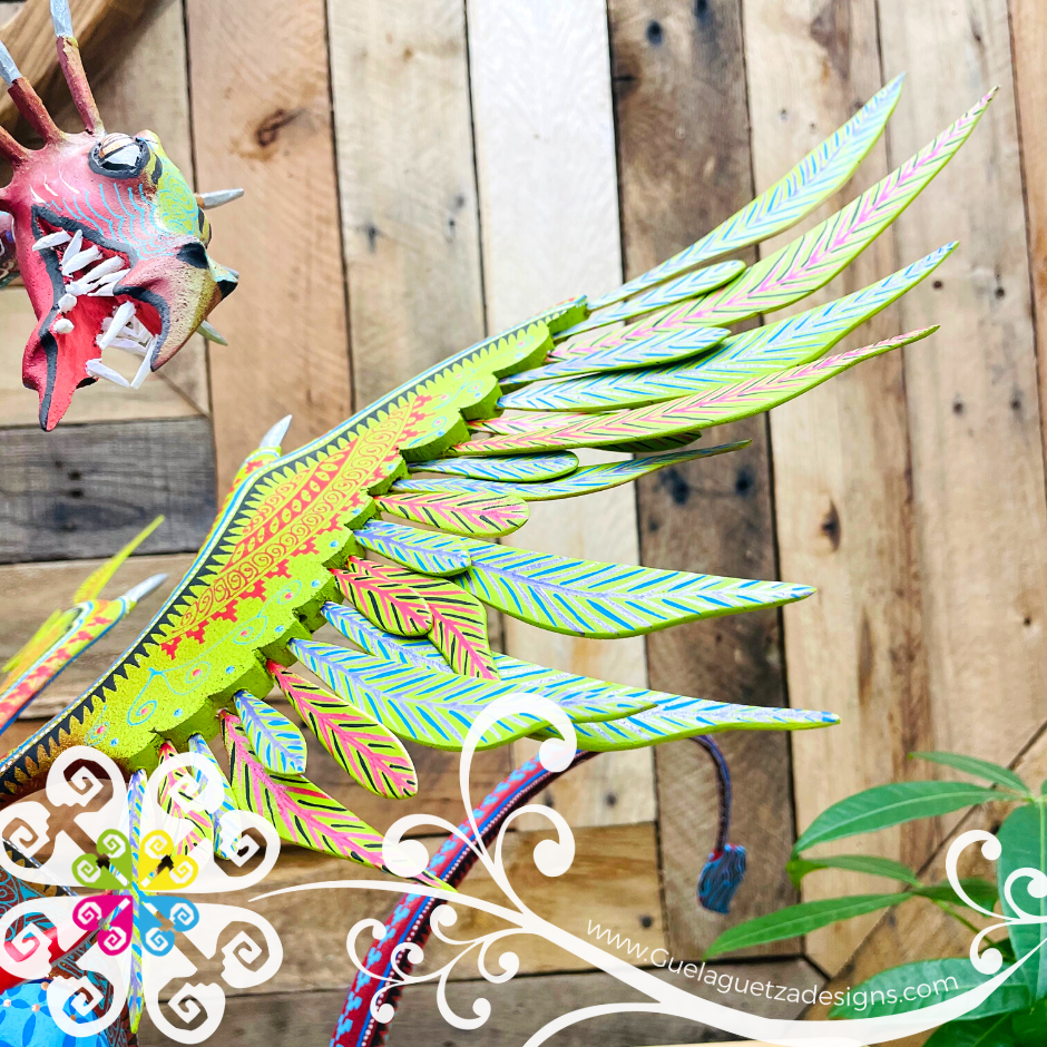 Extra Large Dragon Alebrije- Handcarve Wood Decoration Figure