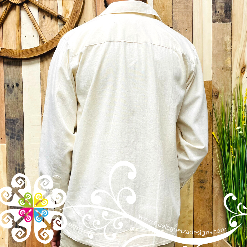 Small Long Sleeve Pedal Loom Guayabera - Guayabera Manta