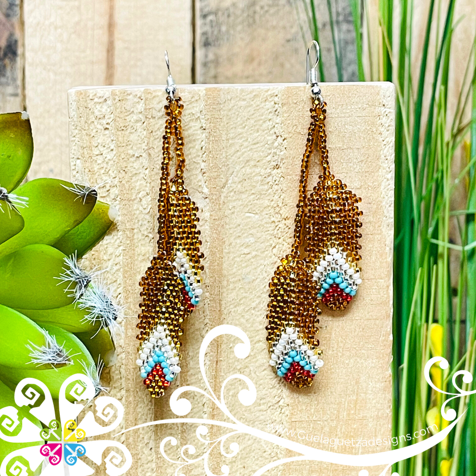 Feathers Beaded Earrings