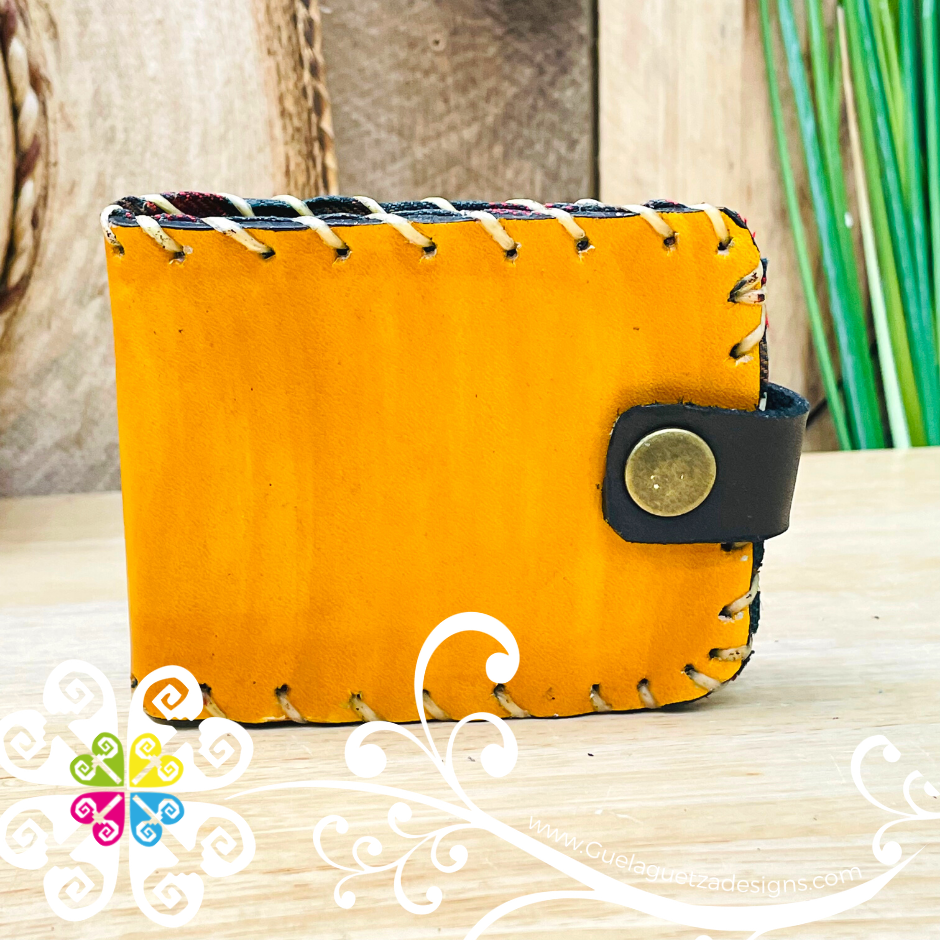 Painted Yellow Men Leather Wallet - Cartera de Hombre